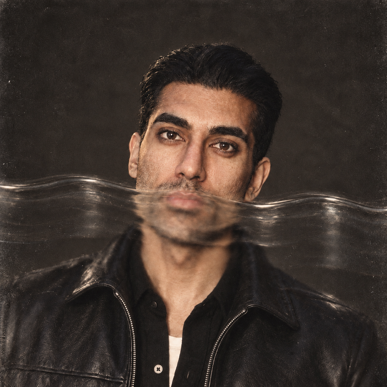 Textured glass-effect portrait of Joey Xoto