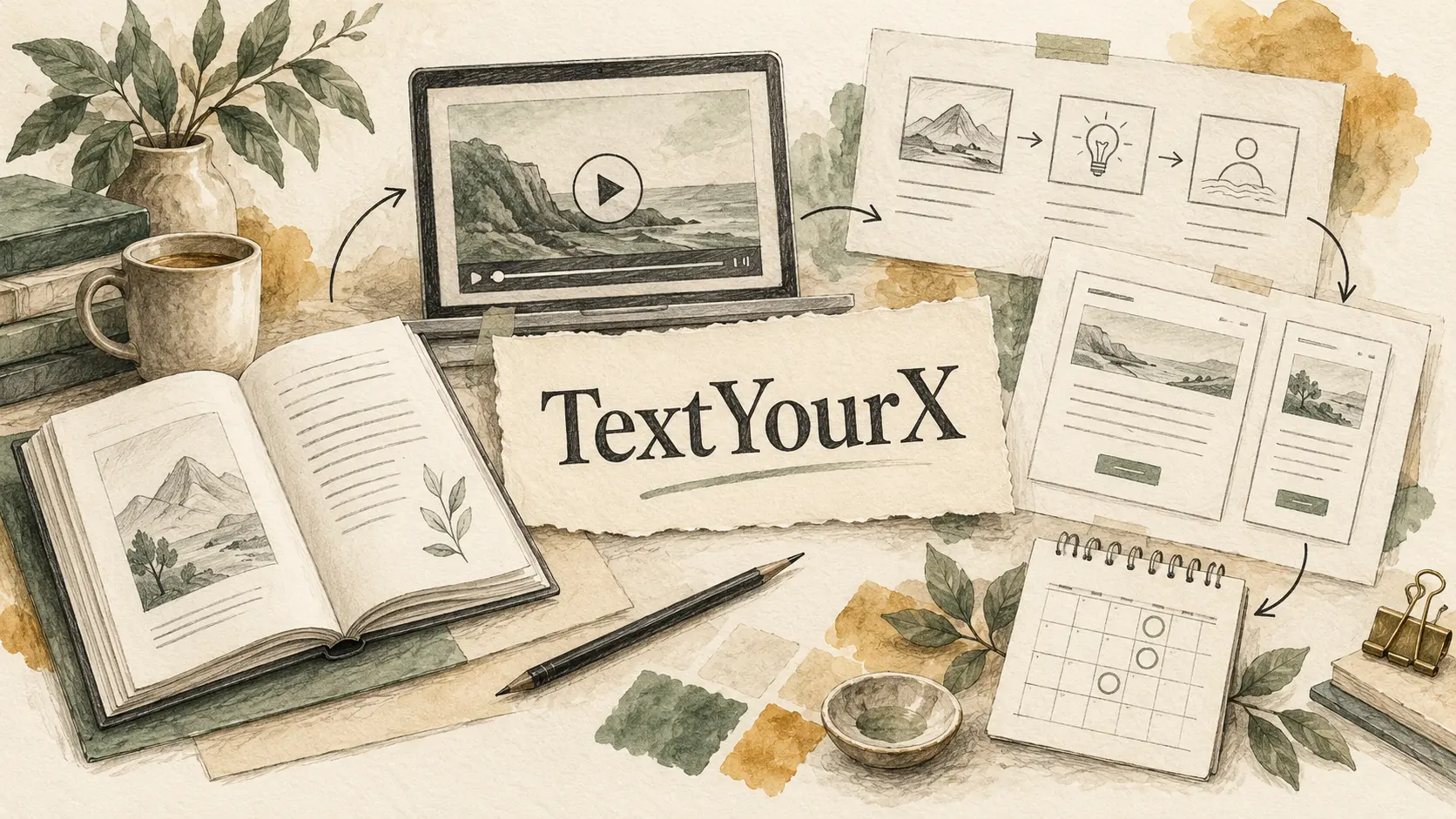 TextYourX conceptual illustration of digital product creation and acquisition